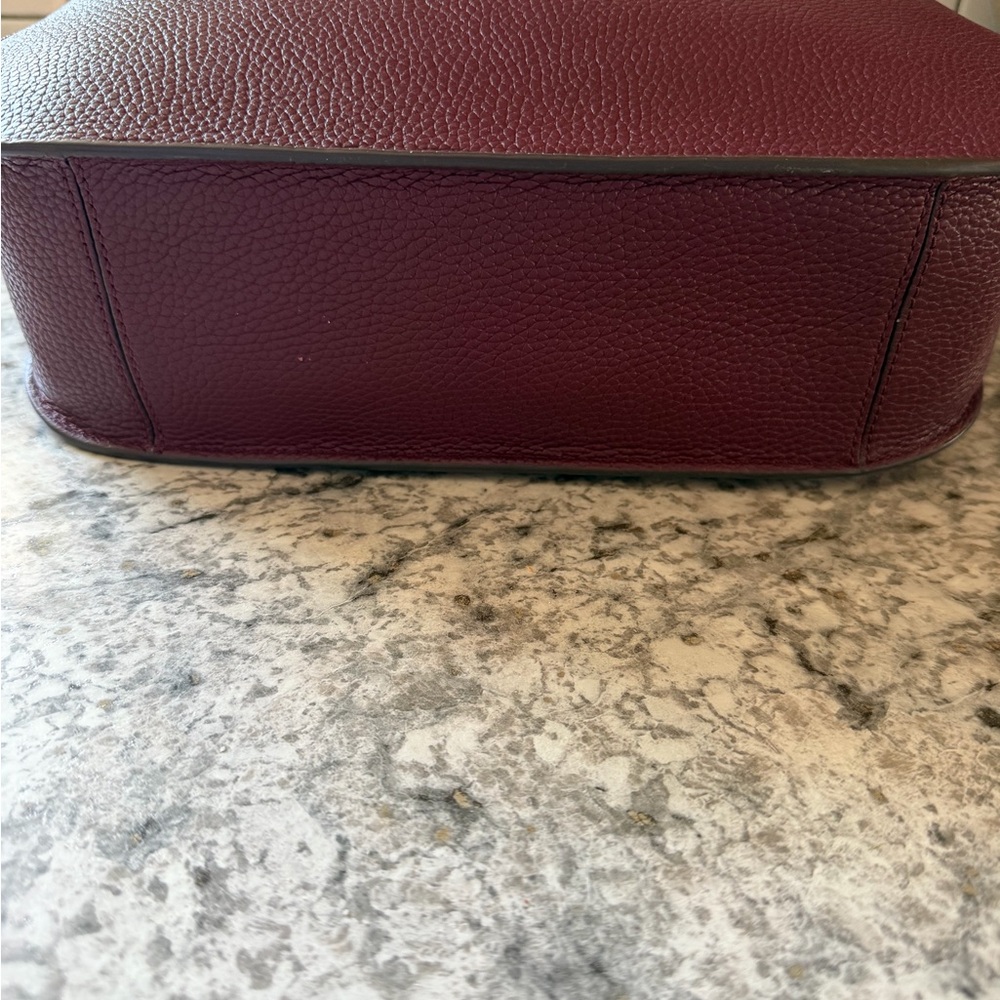 Tory Burch Thea Web Large Burgundy Leather Shoulder Crossbody Bag TRENDING COLOR - Picture 5 of 5